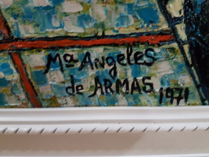 OLEO SOBRE LIENZO  Mª ÁNGELES DE ARMAS Y FECHADO EN 1971 - Imagen 3