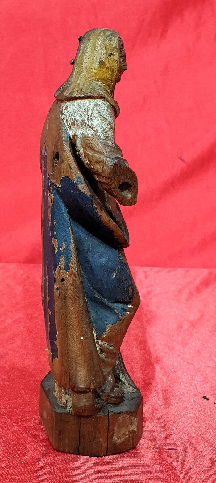 Escultura talla de madera Virgen con niño S:XVIII - Imagen 3