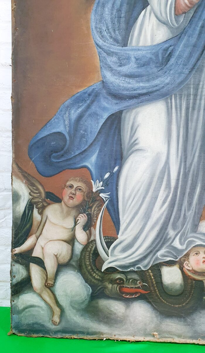 Oleo sobre lienzo Virgen Inmaculada S.XVIII - Imagen 6