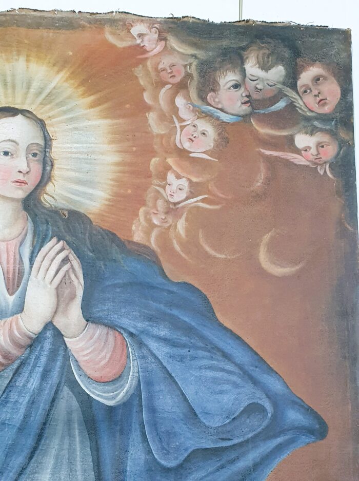 Oleo sobre lienzo Virgen Inmaculada S.XVIII - Imagen 5