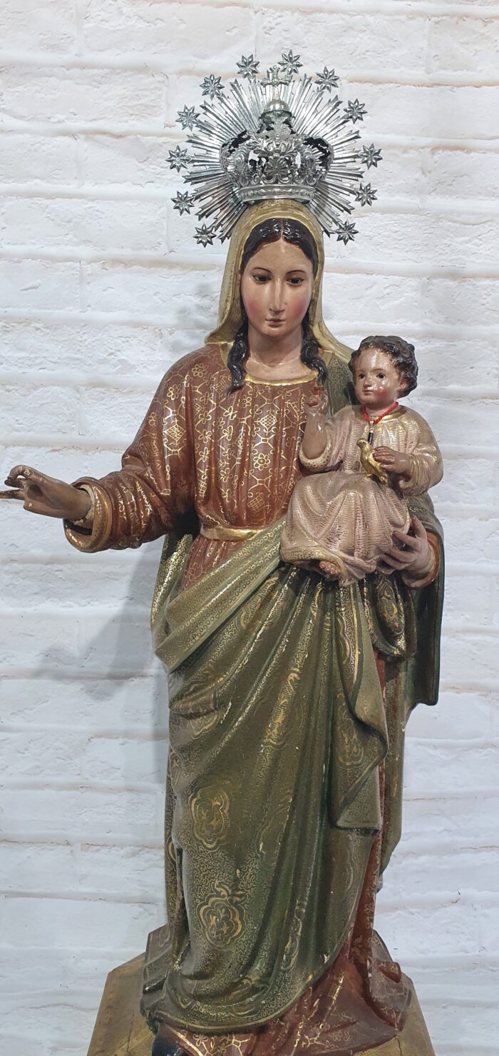 Talla de madera policromada Virgen - Imagen 8