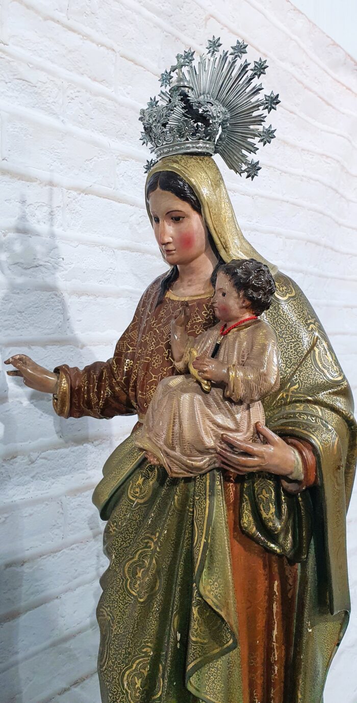 Talla de madera policromada Virgen - Imagen 3