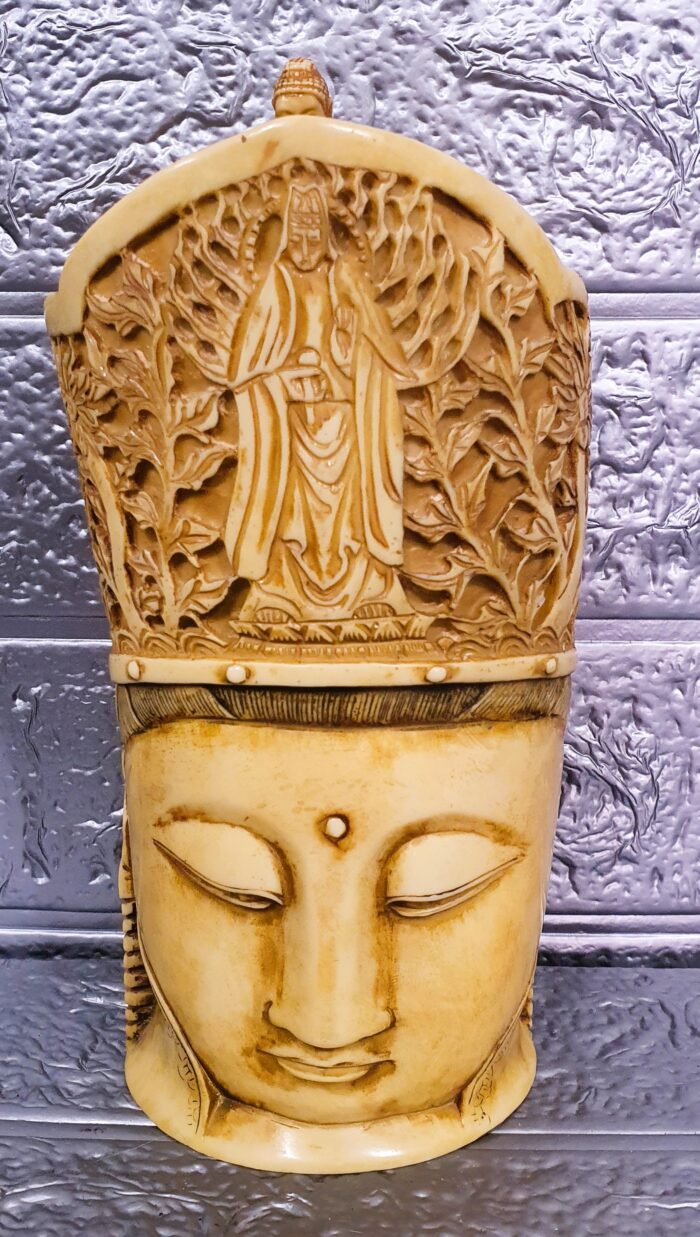 Figura rostro Buda en marmolina