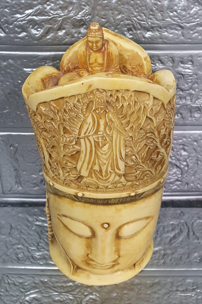 Figura rostro Buda en marmolina - Imagen 6