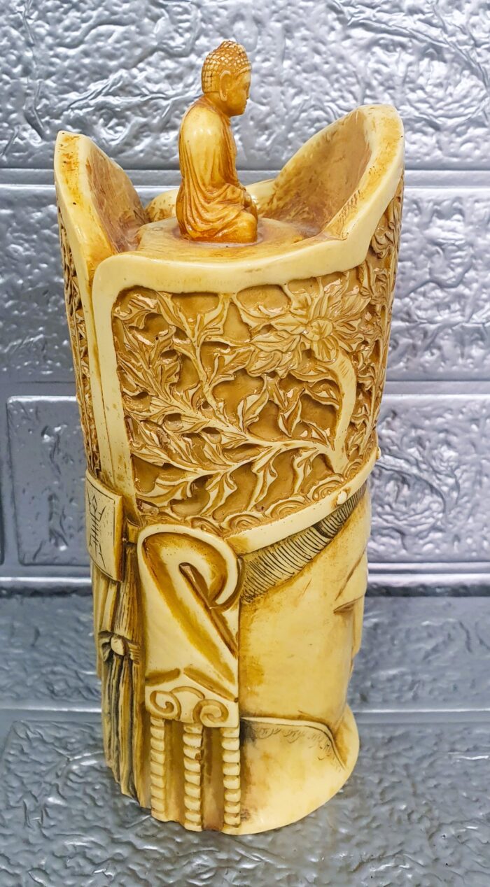 Figura rostro Buda en marmolina - Imagen 5