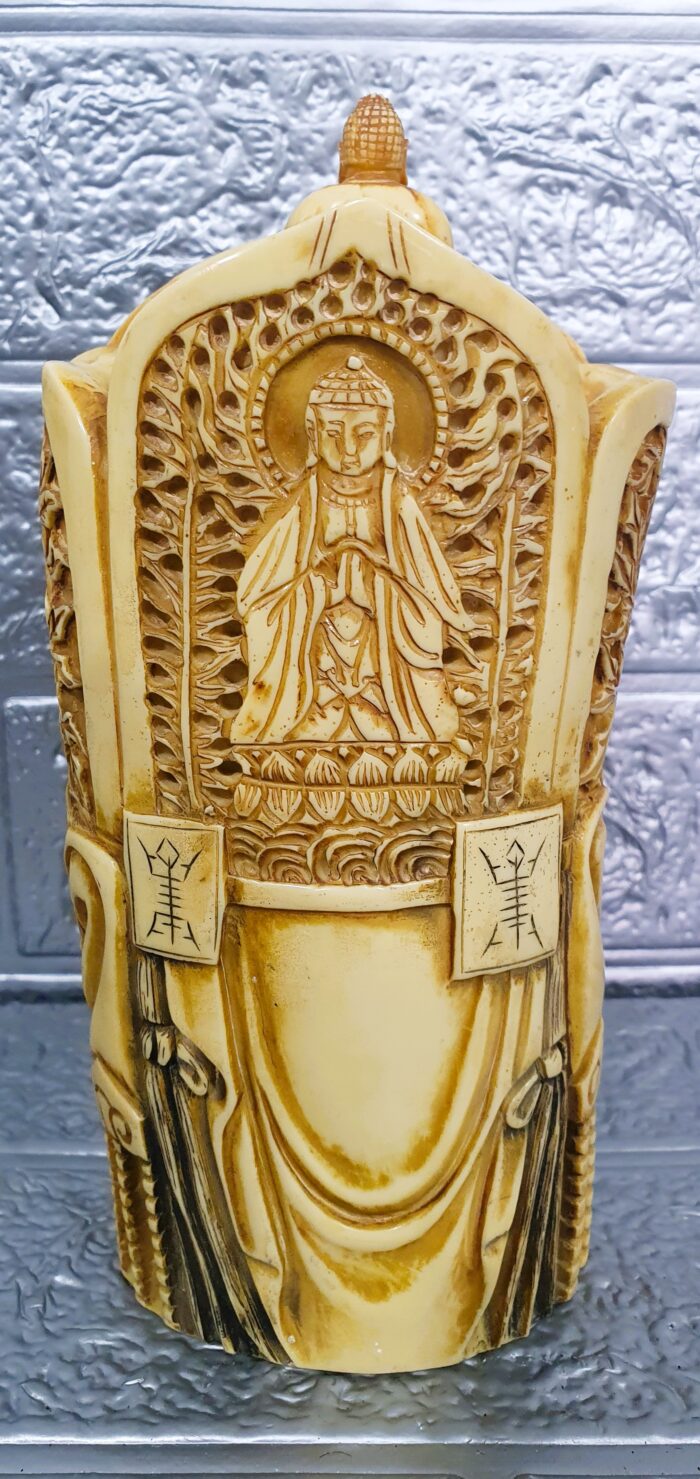 Figura rostro Buda en marmolina - Imagen 4