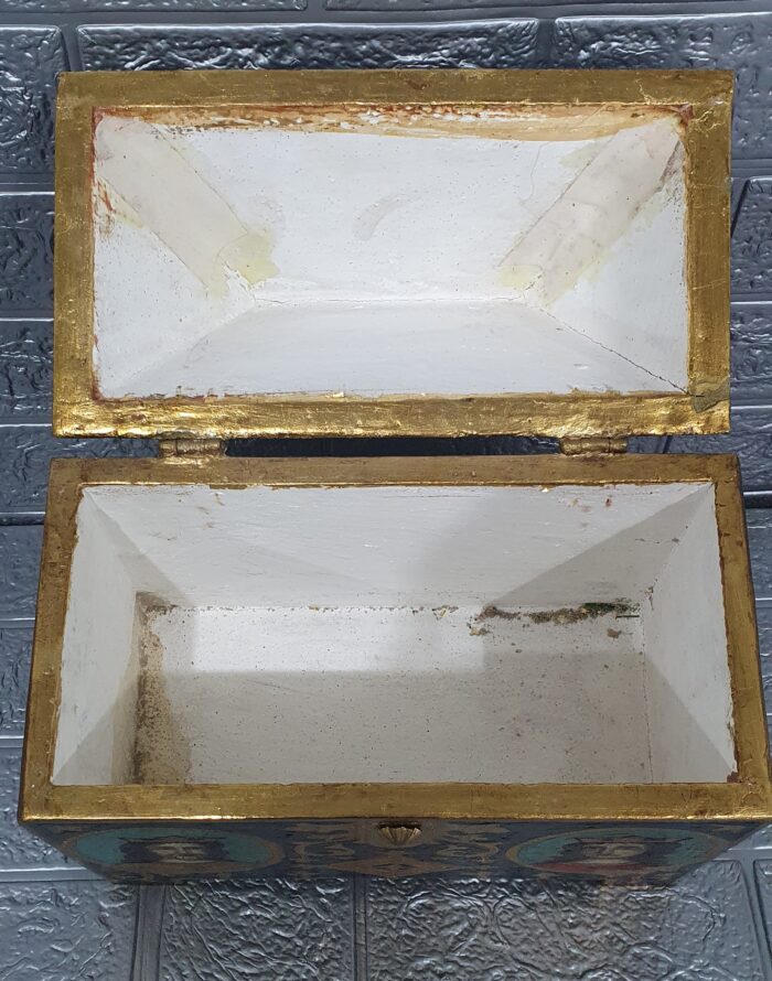 Cofre de madera policromado pan de oro - Imagen 2