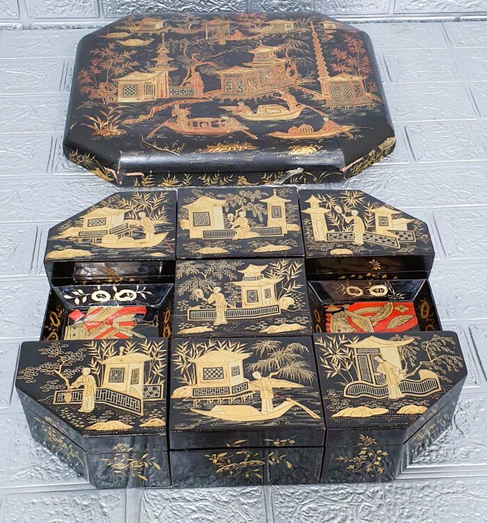 Caja de juego decoración chinesca estilo Victoriano - Imagen 5