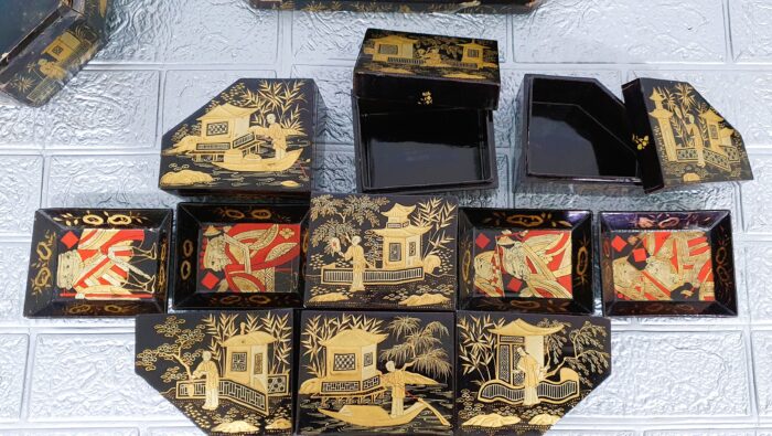 Caja de juego decoración chinesca estilo Victoriano - Imagen 3