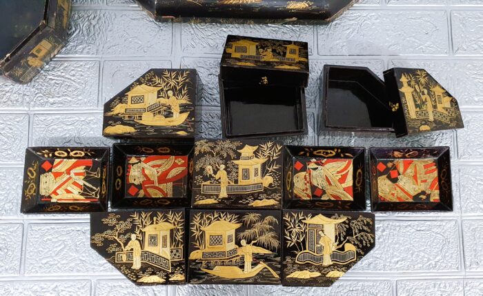 Caja de juego decoración chinesca estilo Victoriano - Imagen 2