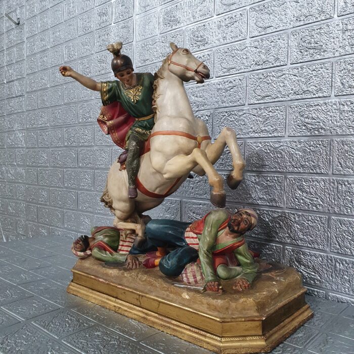 Escultura de San Jorge en pasta de madera - Imagen 9