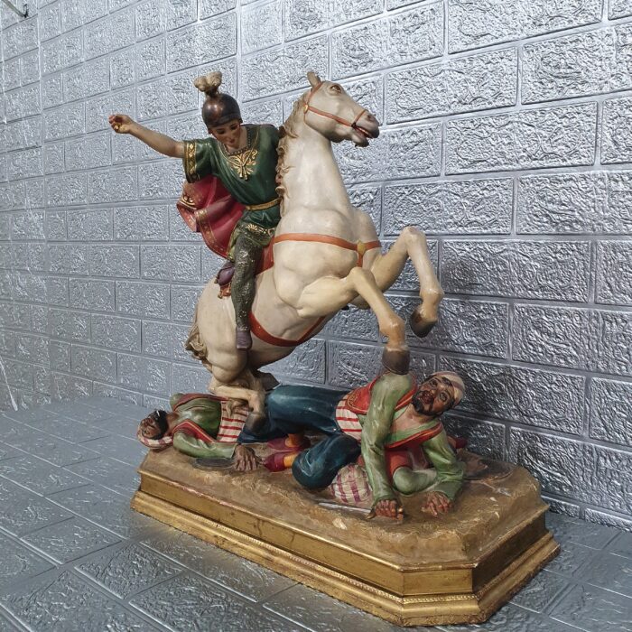 Escultura de San Jorge en pasta de madera - Imagen 8