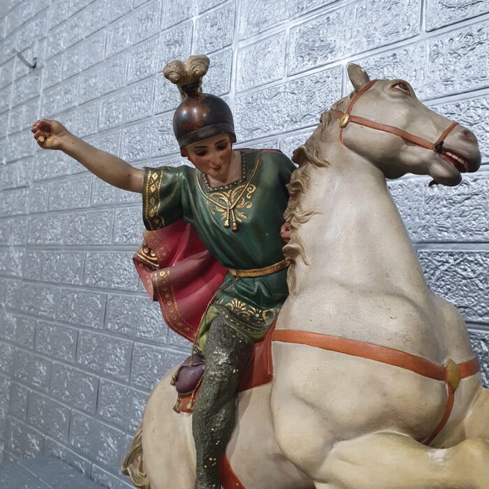 Escultura de San Jorge en pasta de madera - Imagen 7