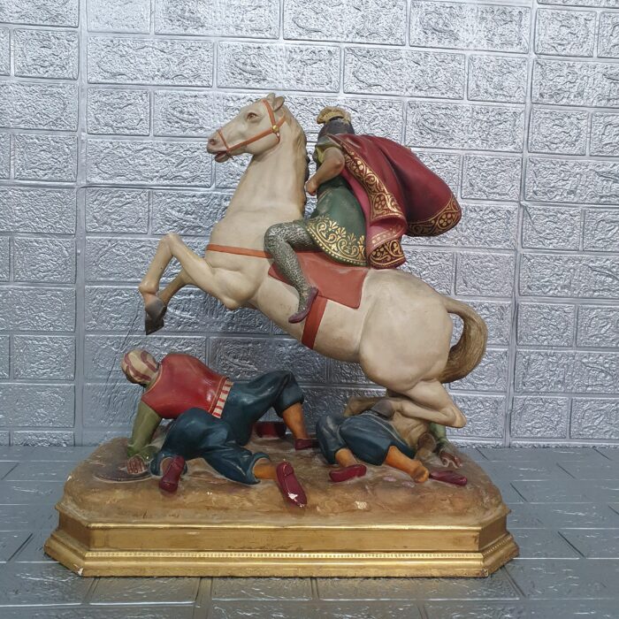 Escultura de San Jorge en pasta de madera - Imagen 4