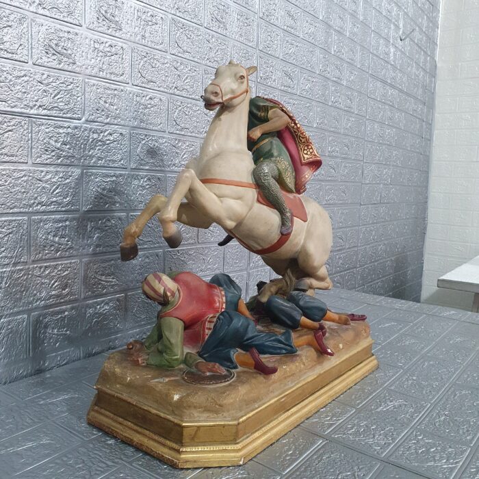 Escultura de San Jorge en pasta de madera - Imagen 3