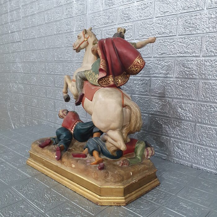 Escultura de San Jorge en pasta de madera - Imagen 2
