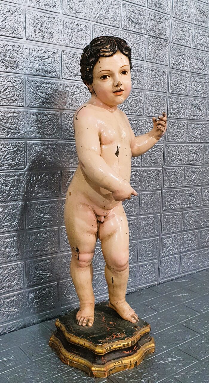 Niño Jesús ”Salvador Mundi””. Talla de madera - Imagen 8