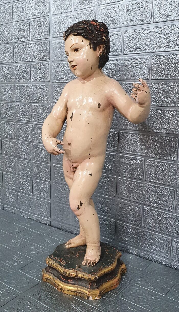 Niño Jesús ”Salvador Mundi””. Talla de madera - Imagen 7