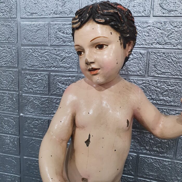 Niño Jesús ”Salvador Mundi””. Talla de madera - Imagen 6
