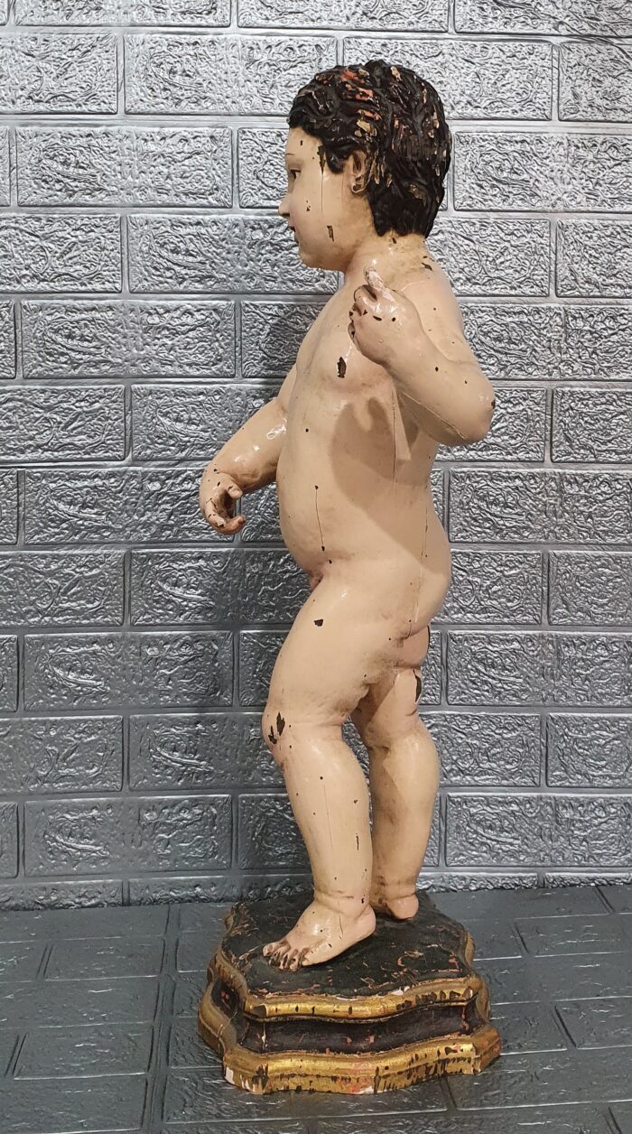 Niño Jesús ”Salvador Mundi””. Talla de madera - Imagen 2