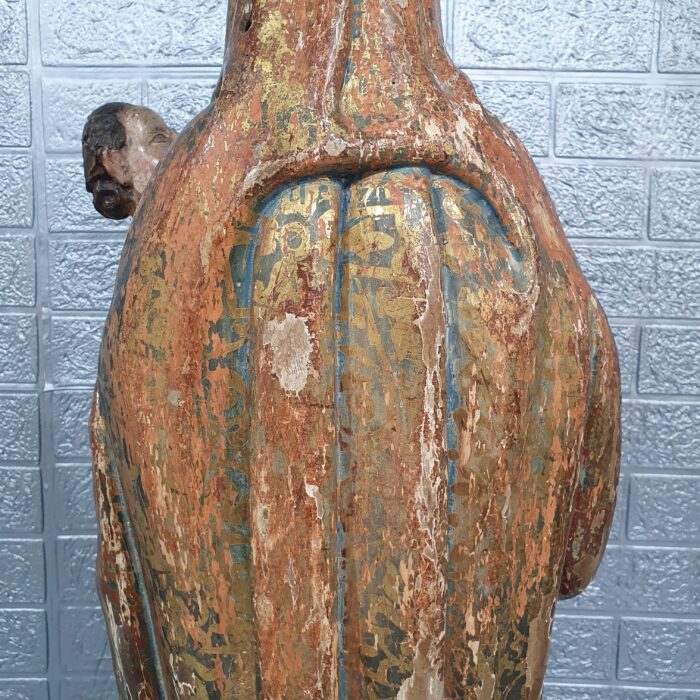 Talla de madera policromada Virgen con niño SS.XVII-XVIII - Imagen 3