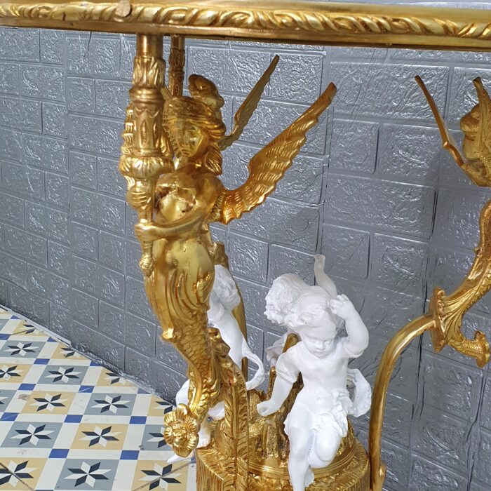 Mesa auxiliar en bronce y porcelana - Imagen 3