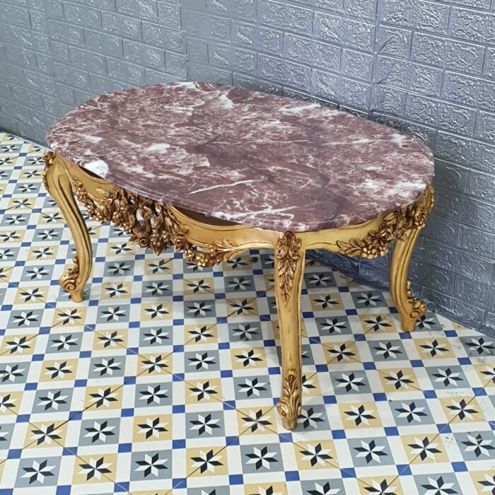 Conjunto sofá con dos sillones y mesa auxiliar estilo Luis XV - Imagen 15